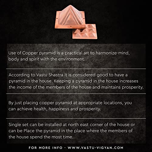 Image of Vastu Copper 2 Layer Pyramid | 3-Inch | Pyramid for Positive Energy, Health & Wealth | Vastu Dosh Remedies for Home & Office | Direction - SE, SSE, South | Pack of 1