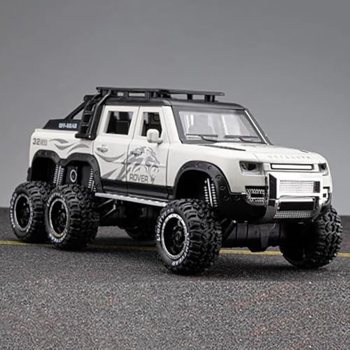 Image of Defender Toy Car 6 Wheel Diecast Metal Cars Model 1:24 Defender Cars for Kids Boy Girl Zinc Alloy Pull Back Toy Car with Sound and Light Gift and Collectible