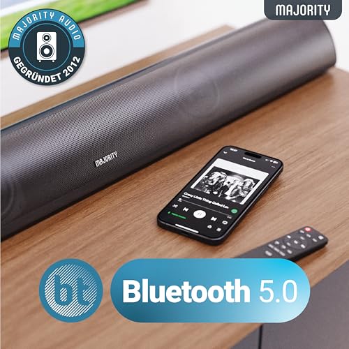 MAJORITY Snowdon Soundbar für TV Geräte | Soundbar Bluetooth | 120W 2.1 TV Lautsprecher für Fernseher | TV Soundbar mit Intergriertem Subwoofer | Soundsystem für Fernseher | 81CM Sound Bar (Schwarz) – Bild 3
