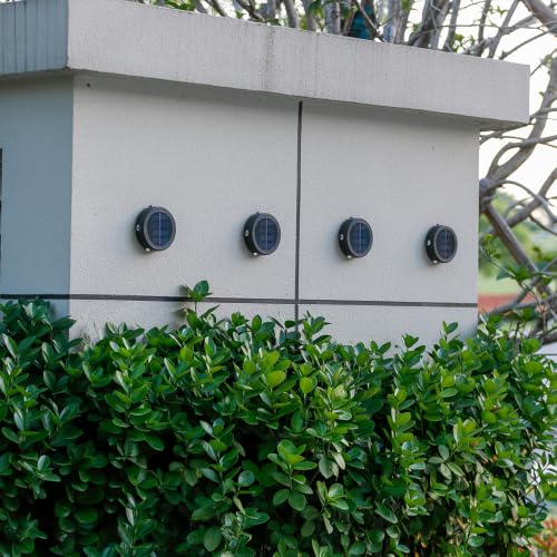 Image of Solar Lights, Ambiance Lights,wall Light, Decorative Light Downlights Dusk to Dawn Solar Wall Light Outdoor IP65 Waterproof for Backyard Walls, Hotels, Staircases,Park Floors 4pcs (5LED-Warm light)