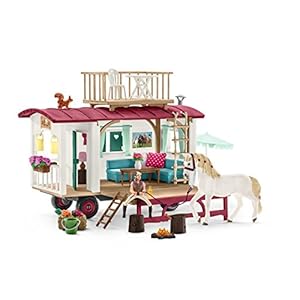 SCHLEICH 42415 Horse Club – Caravan voor Geheime Clubontmoetingen – Speelfigurenset – Kinderspeelgoed voor Jongens en Meisjes – 5 tot 12 jaar – 43 Onderdelen