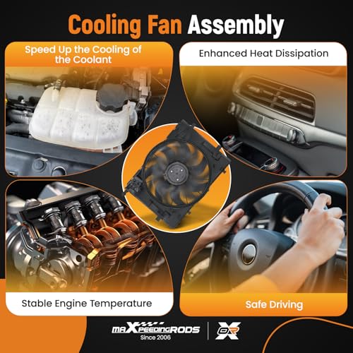 Image of maXpeedingrods 600W Engine Radiator Cooling Fan Assy w /Brushless Motor for Mercedes-Benz C180 2014-2017, C200 2015-2017, C250 2015, A0999061100 A0999061200 A0999061000