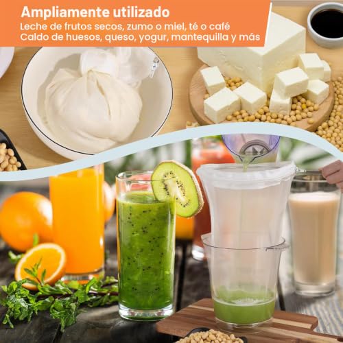 Miniatura 7 de Aurivee 6pcs Bolsas Colador De Malla Fina Con Mango Acero Inoxidable, Bolsa Leche Vegetal Reutilizable, Estopilla Filtrante Para Jugo Café Té, Set Colador Alimentos Cocina