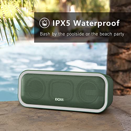 Bluetooth-Speaker-DOSS-SoundBox-Pro-Wireless-Bluetooth-Speaker-with-24W-Impressive-Sound-Booming-Bass-IPX5-Waterproof-15Hrs-Playtime-Wireless-Stereo-Pairing-Mixed-Colors-Lights-66-FT-Green