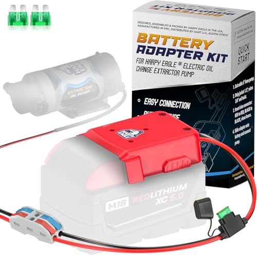 Image of Harpy Eagle Battery Adapter for Red M18 18V Batteries - Compatible Oil Extractor Pump - Includes 30A Fuse, WAGO Connectors & 12AWG Wires - Battery & Pump Not Included