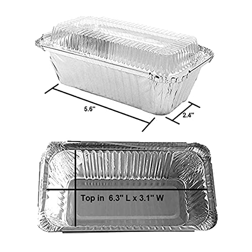Futina 50 Pack 1 Lb Disposable Aluminum Foil Mini Loaf Pans, Baking Pans With 50 Lids #TOP2
