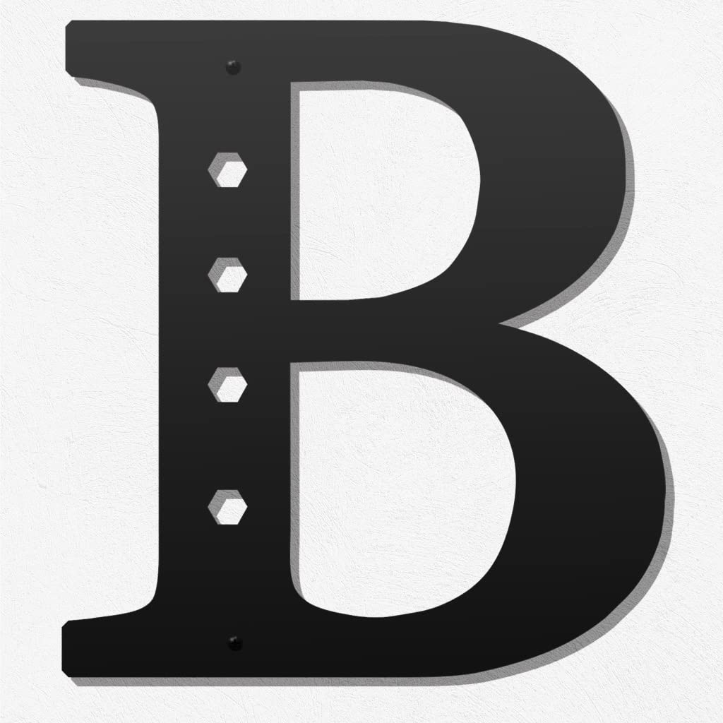 YUNSHANGMO Metal Letters Wall Decor 12 Inch, Hanging Letter Sign Black, Visual 3D Large Alphabet Modern Style Wall Decor for Living Room Bedroom