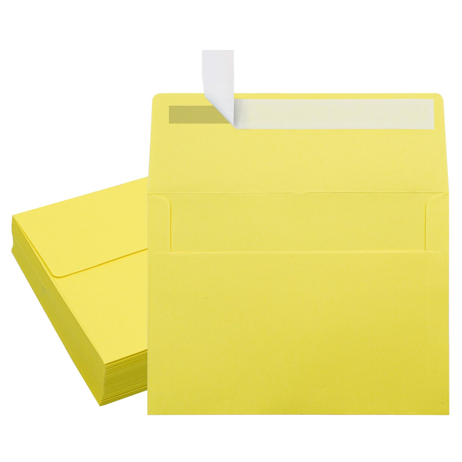 VANRA A6 Envelopes 50 Pack Self Seal Invitation Envelopes Bulk for 4x6 Greeting Cards Photos Invitations Thank You Notes Postcards Mailing Birthday Party Baby Shower (Lemon Yellow)