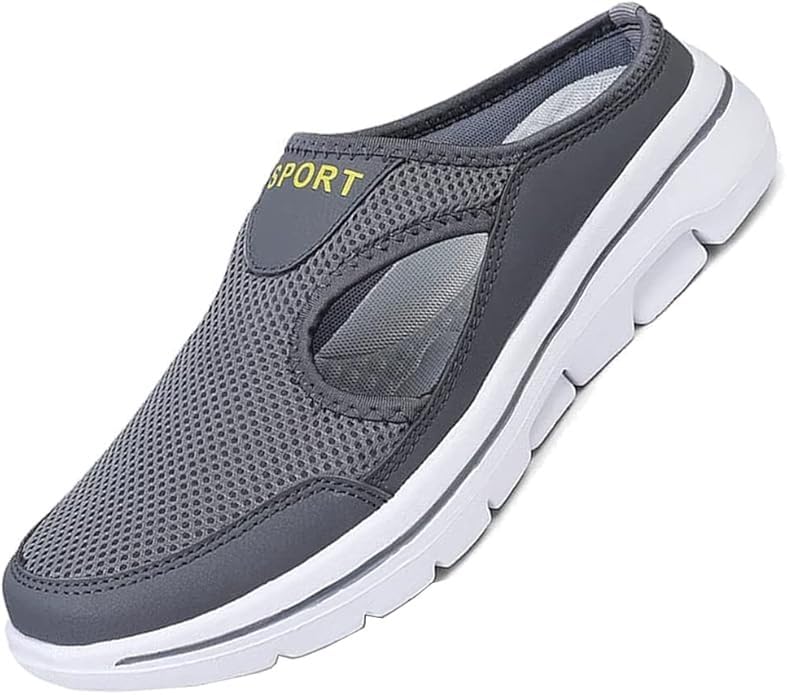 Image of Salma Footwear Men's Casual Slip-On Mules | Light Weight Mesh Summer Shoes | Backless Outdoor Walking Clogs, Sandals & Slippers for Men