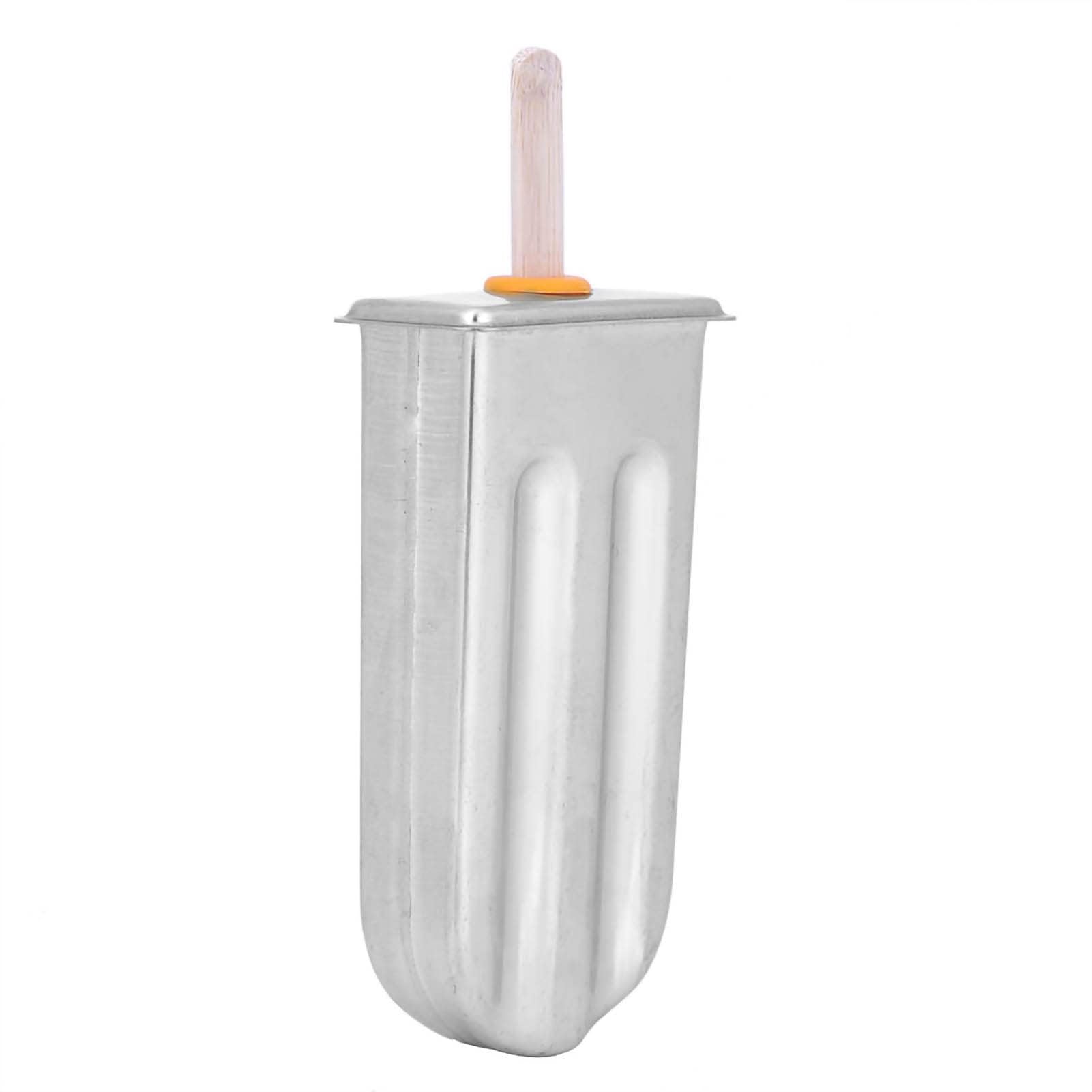 Moule à Popsicle, 10 Moules en Acier Inoxydable Moule à Glace Pop Lolly Popsicle 100Pcs Porte-Bâton avec Brosse de Nettoyage pour Smoothies au Yaourt DIY (Tête ronde)