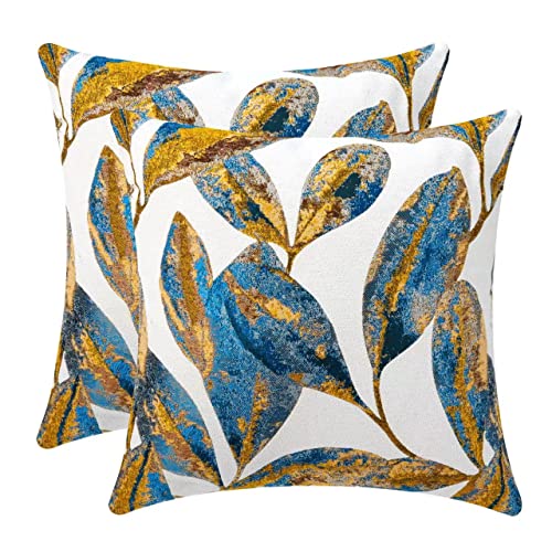 Rumor Throw Pillow Covers Pack Of 2 Decorative Cushion Case Jacquard Leaves For Couch Living Room Home Decoration #TOP2