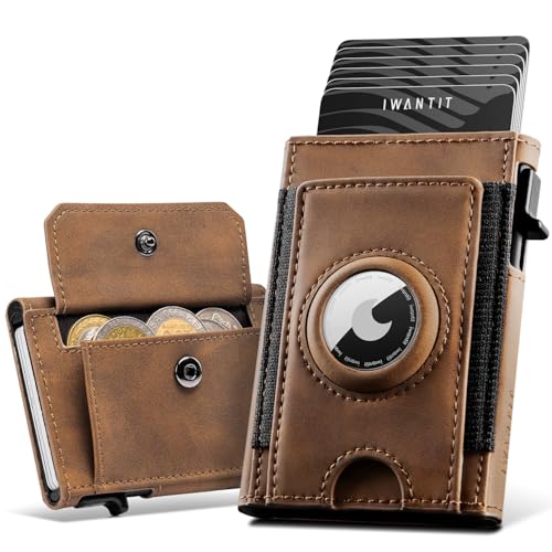 IWANTIT Cartera Airtag Hombre, Cartera Billetera con Monedero, Cartera Minimalista...