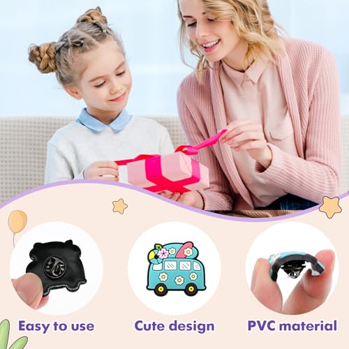 Image of Cute Pins Bulk, Funny Lapel Badge Pins Rubber Brooch Pins for Backpacks, Hats, Bags