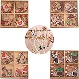 adorno navidad madera nombre ★Maravillosos adornos navideños para colgar: puede colgarlos en los árboles de Navidad, puertas, ventanas, escaleras, etc., también se pueden aplicar como regalos de Navidad a sus vecinos. También es adecuado para decoración de perchas, etiquetas de regalo, tarjetas personalizadas, calendarios, tarjetas de cumpleaños y de celebración, señalización u otros proyectos de manualidades.