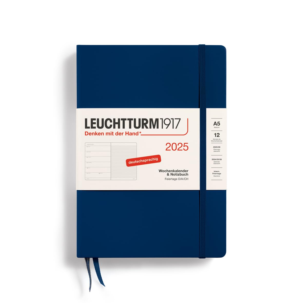 LEUCHTTURM1917 Agenda Semainier & Carnet 2026 - Format Poche A6 (9x15 Cm) - Couverture Rigide Rose Poussiéreux