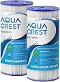 AQUA CREST FXHSC Whole House Water Filter, 20 Micron 10" x 4.5" Sediment Filters Replacement for GE® FXHSC, GXWH40L, GXWH35F, American Plumber W50PEHD, W10-PR, Culligan® R50-BBSA, Pack of 2