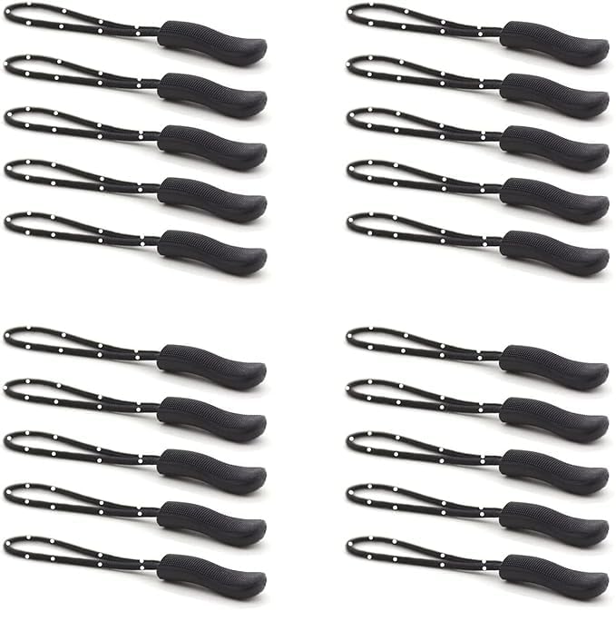 DIKANSHA Zipper Pull Cord, Zip Puller, Zip Slider Replacement, Zipper Tags for Bag, Backpacks, Jackets, Luggage, Purses, Handbags Pack of 20(Black)-image-33