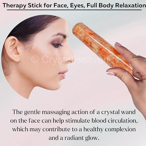 Image of Sunstone Crystal Wand - Smooth Crystal Wand for Energy Healing, Chakra Balancing, Meditation and Home Decor - Crystals and Healing Stones for Gift