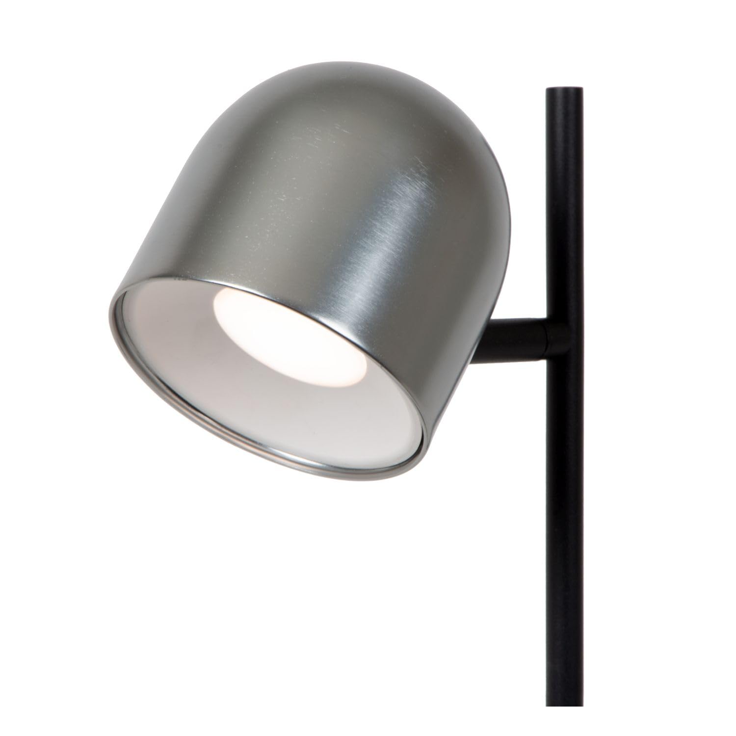 Licht-Erlebnisse LED Akku Tischleuchte Grau Schwarz Schreibtisch Wohnzimmer Büro 3000 K IP44 dimmbar Touchsensor H:46 cm Innen Außen Tischlampe Schlafzimmer
