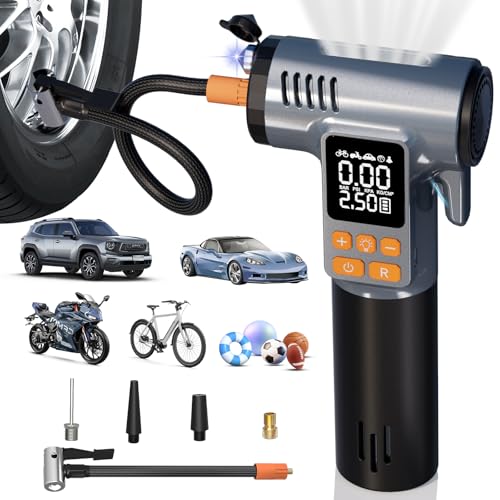 Tire Inflator Portable Air Compressor,180PSI & 6X Faster Air Pump for Car Tires,8 IN1 Bike pump with...