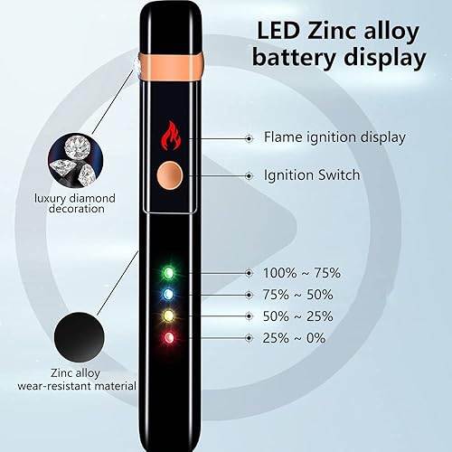 Miniatura 5 de GADATOP Encendedor de plasma de arco de llama, encendedor eléctrico, encendedor eléctrico recargable por USB, resistente al viento, impermeable, con