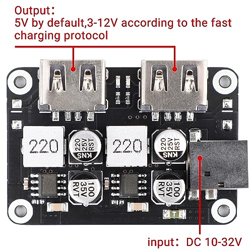 DROK DC to 5V USB Buck Converter, Dual USB Port Fast Charger Board, Auto Power Supply Adapter, 10-32V 12V 24V to 5V 9V Voltage Step Down Regulator, Car Volt Transformer2