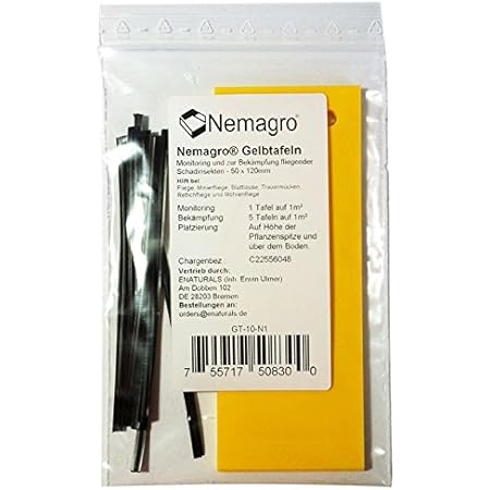 Nemagro® Gelbtafeln gegen Trauermücken (Leimtafeln, Klebetafeln, Fliegenfalle, Gelbsticker) (1 x 10 Stück)