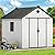 YITAHOME 7.3 x 7.3 ft Outdoor Plastic Storage Shed with Floor, Waterproof Garden Shed with Lockable Door, Windows & Vents, Plastic Tool Storage for Patio Furniture, Lawn Mower, Bike Storage