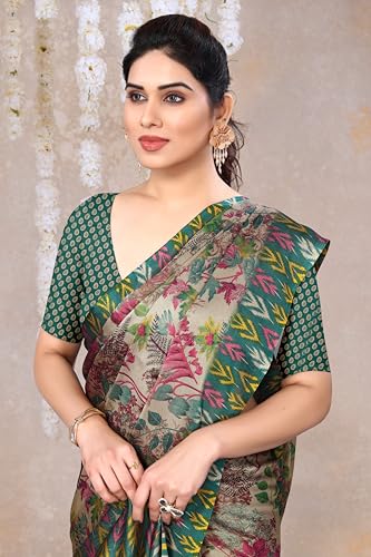 Image of MIRCHI FASHION Saree for Woman Chiffon Floral Printed | Breathable Lightweight Summer Sari for Office and Home Use with Blouse Piece (Available in 20 Colors)