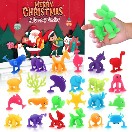 Imdroi Christmas Toys Advent Calendar 2025 - Fun Advent Calendar for Kids, Toddlers, Baby, Suction Bath Toys Small Gifts Countdown to Christmas Calendar