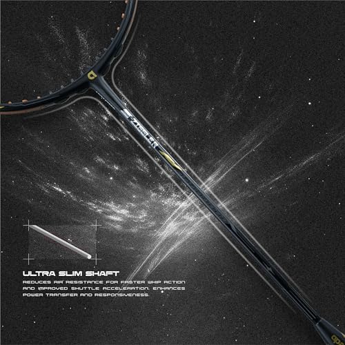Image of Apacs Z-Ziggler Next Gen (Unstrung) | 38lbs max Tension | Ultra Slim Shaft | 100% Japanese Graphite | (4U) Head Heavy Balance | Aerodox Frame | Made in Vietnam Badminton Racket with Cover (Black)