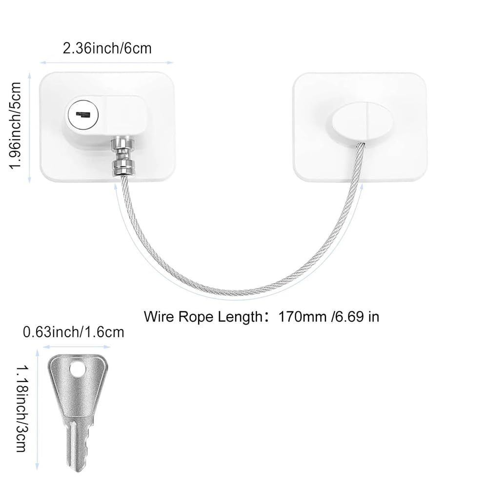 Crozgan 3Pcs Fridge Door Lock Children Safety Refrigerator Locks with 3 Keys,Adults & Child & Baby Safety Lock for Home Office Cabinet Freezer - Image 2