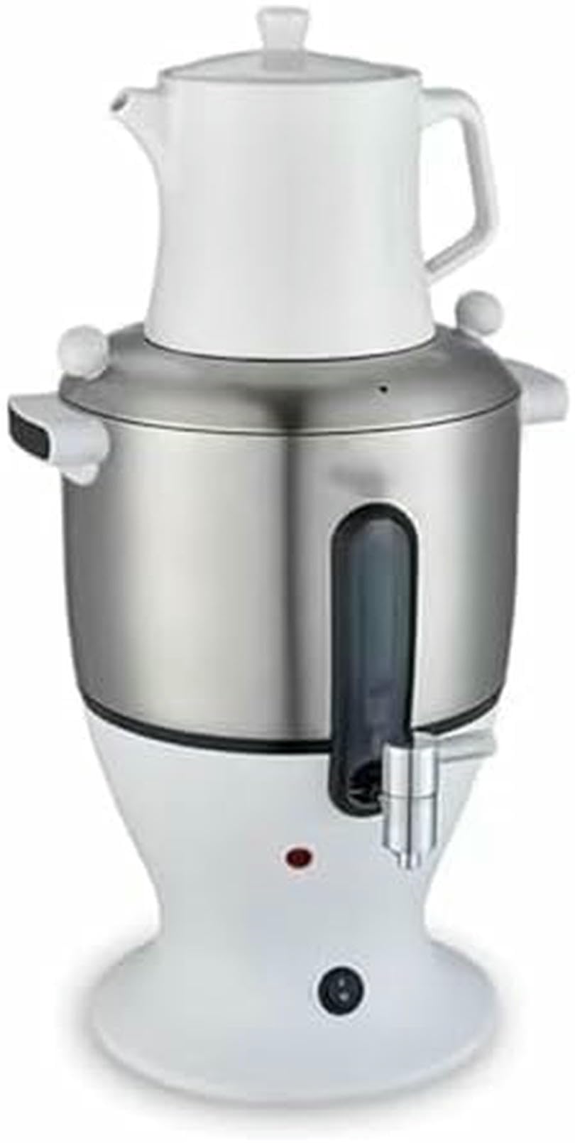 Samovar Électrique, Bouilloire Double en Acier Inoxydable, Chauffage Efficace, avec Fonction De Maintien Au Chaud, Arrêt Automatique, pour La Maison (Noir)