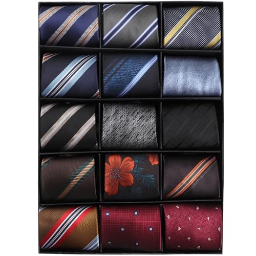 Image of Mens Ties, Mens Zipper Ties Neckties for Men, Silky Zip Up Ties, Men's Pretied Ties Set