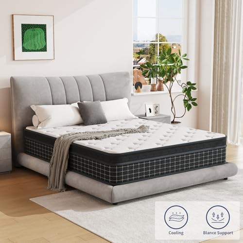 Image of SupremeSleep Queen Mattress, 12 Inch Queen Size Mattresses in a Box, Individually Wrapped Pocket Coils for Isolate Motion,Pressure Relief, CertiPUR-US Certified, Support Comfort & Medium Firm