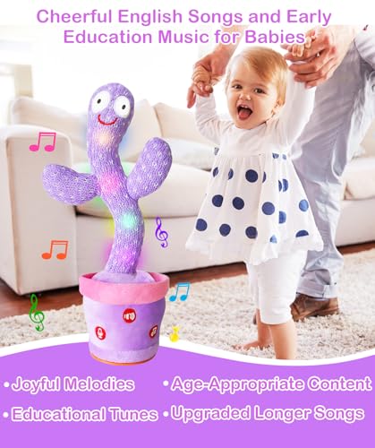 Image of Dancing Talking Cactus Toy Mimics Back, Interactive Singing Mimicking Cactus Baby Toy That Talks Back, Upgraded Safe Plush Eyes Baby Toys 6-12 Months, 1 Year Old Girl Gifts, Baby Girl gifts