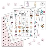 Tea Party Bridal Shower Games, Tea Party Bingo Game, Tea Party Decorations, Tea Party Favors, 24 Players Bingo Games for Bridal Shower, Bachelorette Party, Wedding Engagement Party (A05)