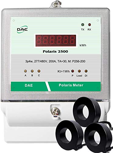 DAE P256-200-S KIT, 200A, 277/480v, UL, RS485, kWh Smart Submeter, 3P4W (3 hot wire, 1 Neutral), 3 CTs (inner dia. 1.02) DAE P256-200-S KIT, 200A, 277/480v, UL, RS485, kWh Smart Submeter, 3P4W (3 hot wire, 1 Neutral), 3 CTs (inner dia. 1.02")