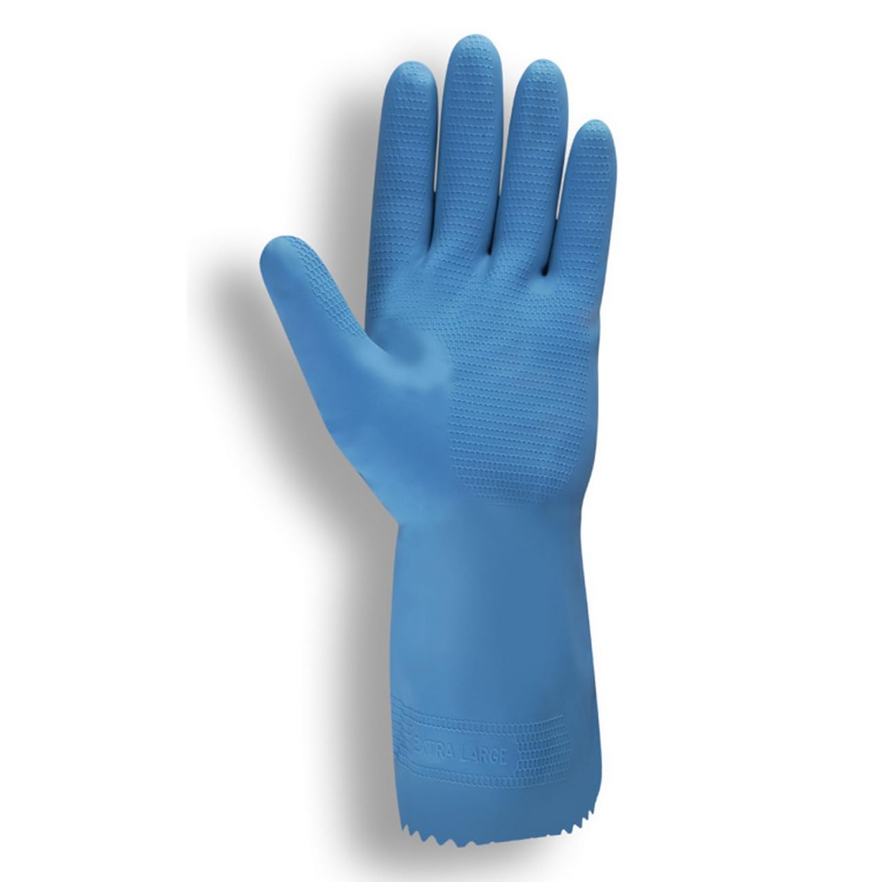 M DIAMOND M Safety Gloves, Thickness Palm 15 Mil, Standard Unsupported Latex Canners, Unlined, Medium Weight, Blue Color, Size X-Large (Pack of 12)