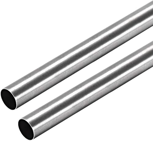 uxcell Tubo redondo de acero inoxidable 304 de 0.354in de diámetro exterior, 0.008in de grosor, 9.843in de longitud, tubo recto sin costuras, 2