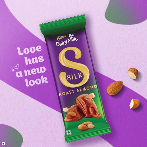 Image of Cadbury Dairy Milk Silk Roast Almonds Chocolate Bar, 134 g (Pack of 3)