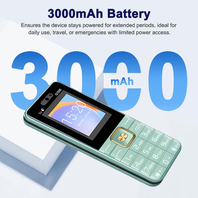 Image of Unlocked Senior Cell Phone, Big Button 3 SIM Senior Phone, Easy to Use Mobile Phone with Large Capacity Battery, Flashlight, Voice Recorder, Calendar, Alarm Clock, Calculator