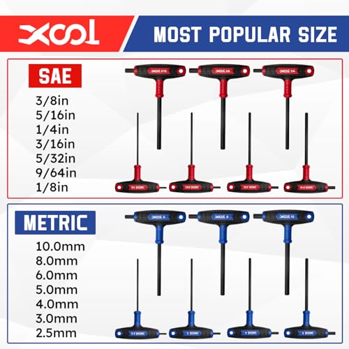 XOOL 14PCS T-Handle Hex Key Set