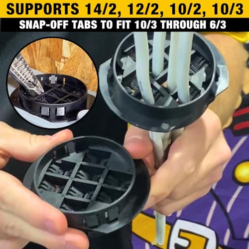 Image of Wire Waffle Connnector for 2.5 inch KO's - 1 unit, NM Cable Connector, 16 Cables in 1 Knockout, UL Listed & NEC Compliant (KO25W)