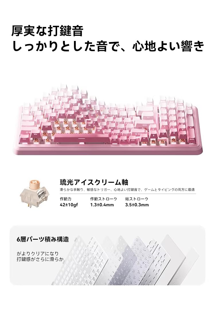 Amazon | MCHOSE K99 V3 ゲーミングキーボード ガスケットメカニカル