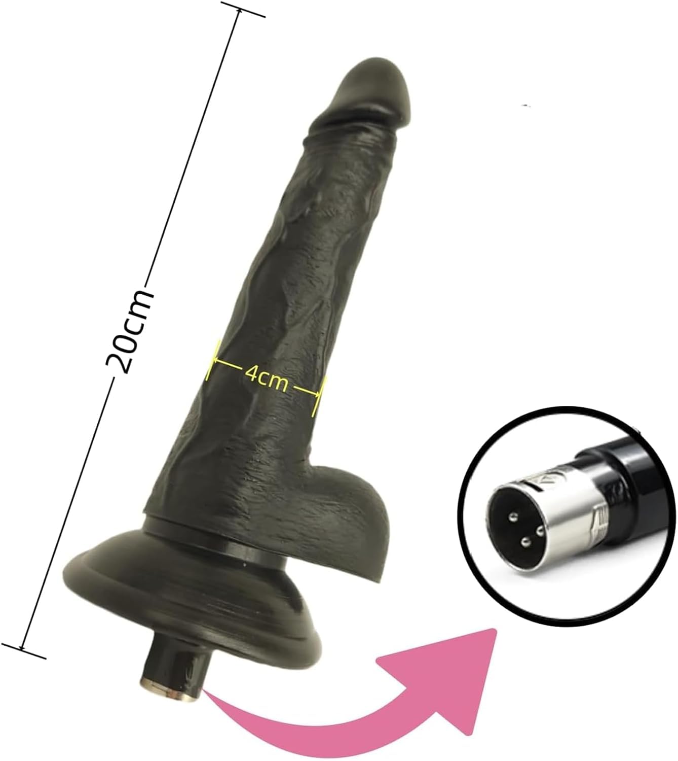 Máquina Sexual Automática Conector 3XLR de Empuje Pene 3xlr Extensión Consoladores Juguete Sexual para Adultos Sex Machine Ajustables para Masaje Vaginal, Anal y Masturbación, 20cm