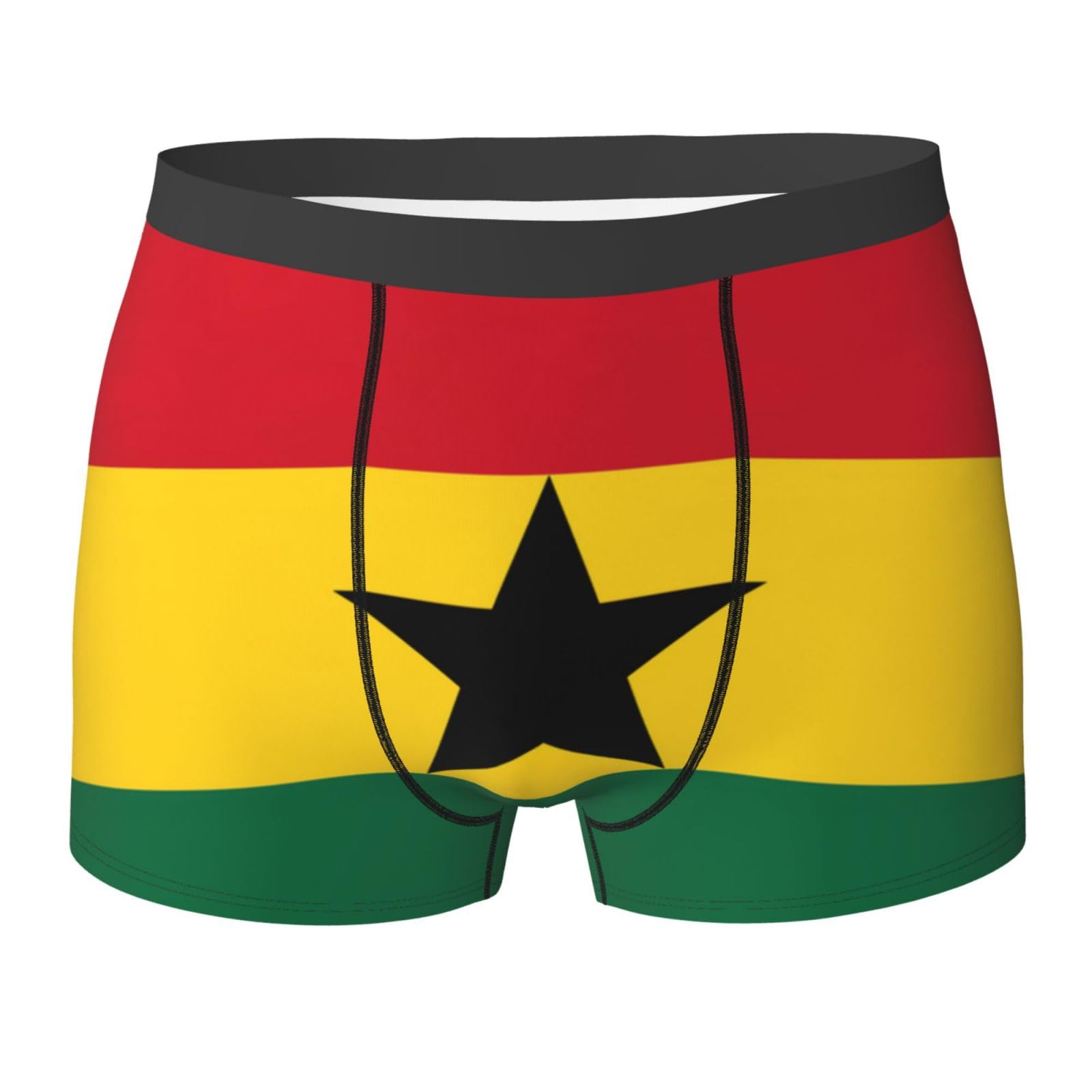 Oudrspo Men's As Pic Flag Of Ghana Underwear Breathable Boxer Briefs Soft Shorts Comfortable Printed Underwear Black