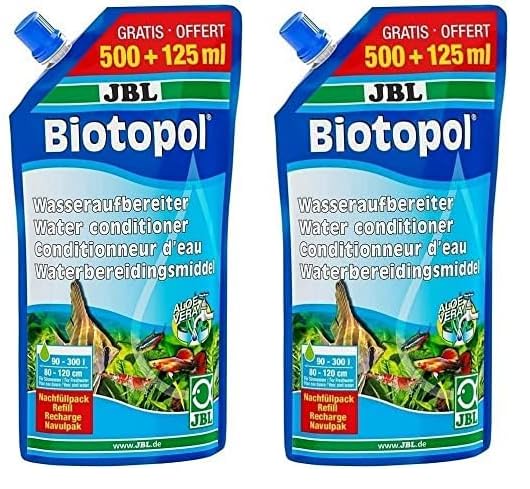JBL Biotopol, Wasseraufbereiter für Süßwasser-Aquarien, Nachfüllpack, 500+125 ml (Packung mit 2)