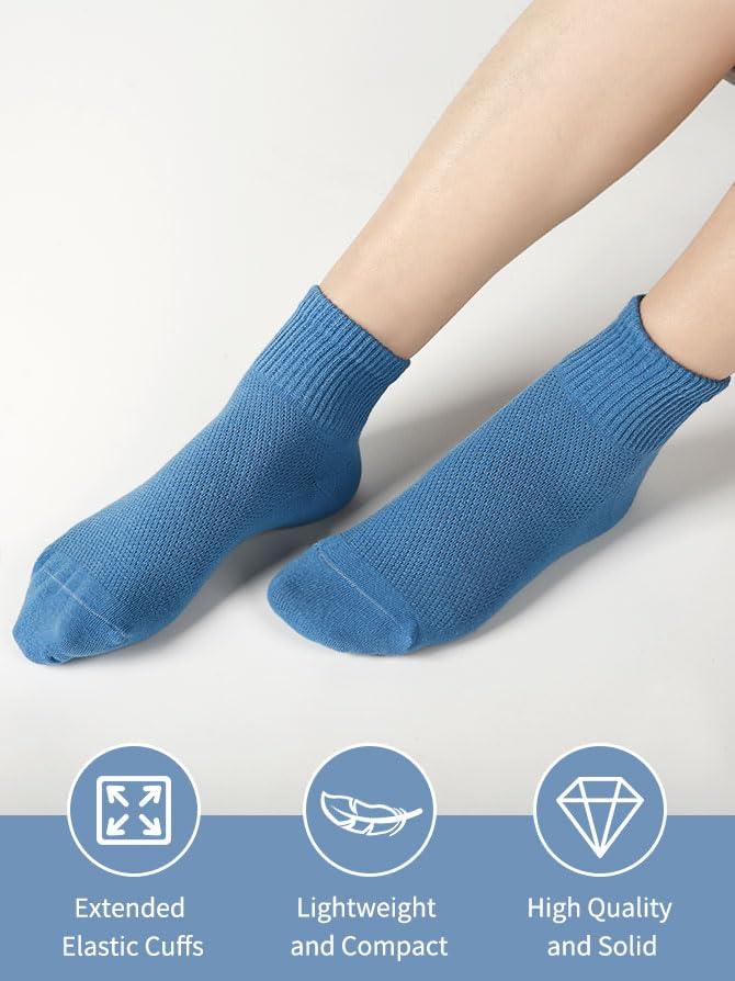 FGZ Womens Crew Socks Breathable Cotton Soft Socks Casual Thin Mid-Calf Socks for Women or Girls,5 Pairs2