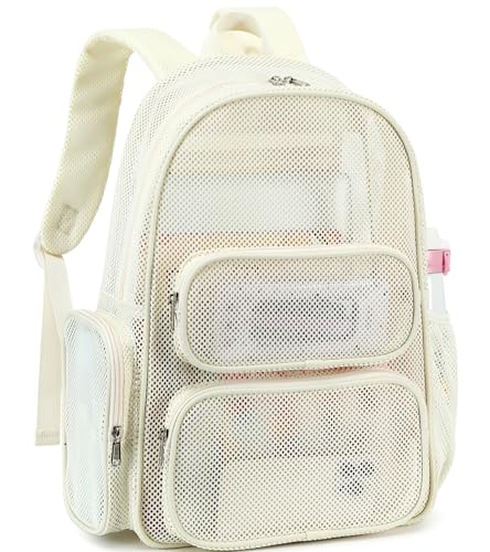 CAMTOP Mesh Backpack for Kids Girls Semi-TransparentSee Through Sturdy School Bookbag Casual Daypack for Beach Swim Work Gym